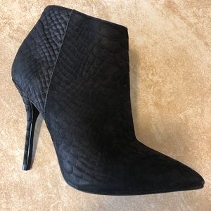 Steve Madden Black Snake Print Ankle Bootie